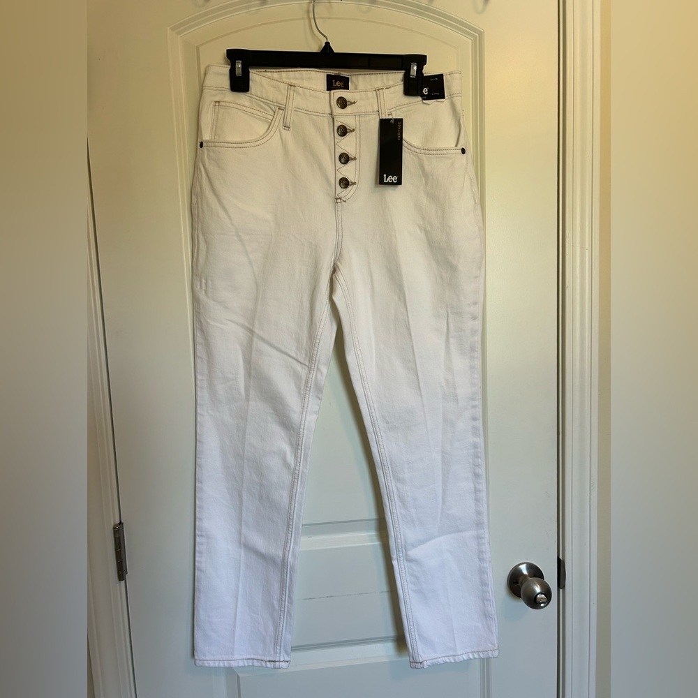 Lee White High-Rise Women’s Jeans with Button Fly